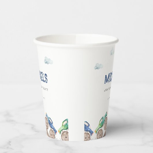 Monster Truck Bash Verjaardag Papieren Bekers (Links)