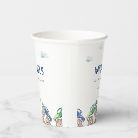 Monster Truck Bash Verjaardag Papieren Bekers (Rechts)