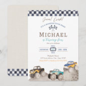 Monster Truck Birthday Invitation (Devant / Derrière)