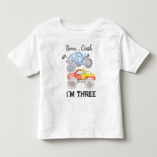 Monster Truck Birthday Kinder Shirts (Voorkant)