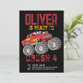 Monster Truck Birthday Party Kaart (Staand voorkant)