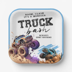 Monster Truck Birthday Party Papieren Bordje