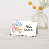 Monster Truck Birthday Tent Place Card (Voorkant)