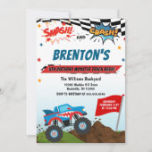 Monster Truck Birthday Uitnodiging (Voorkant)
