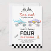 Monster Truck Birthday Uitnodiging (Voorkant)