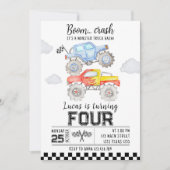 Monster Truck Birthday Uitnodiging (Voorkant)