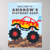 Monster Truck Boy Anniversaire Affiche de bienvenu (Devant)