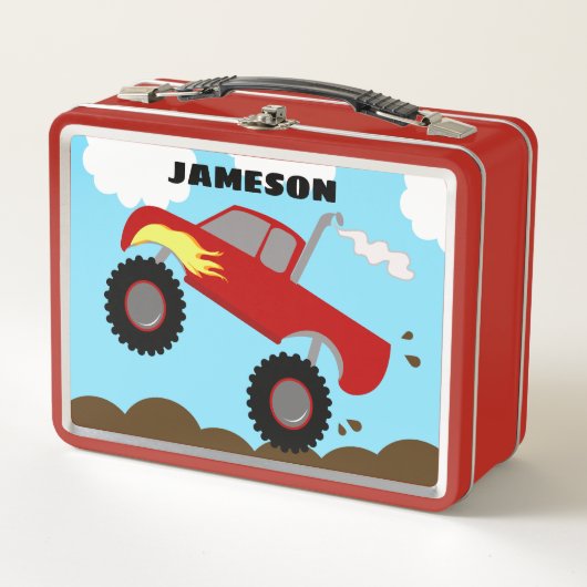 Monster Truck Boys Rode Lunchbox Craft Supply Box (Voorkant)