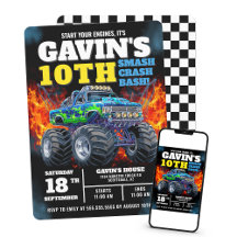 Monster Truck Cool Blue 10e verjaardag gepersonali