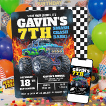 Monster Truck Cool Blue 7e verjaardag gepersonalis