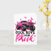 Monster Truck Cool Boys dragen Nk Borstkanker Awar Kaart (Gele Bloem)