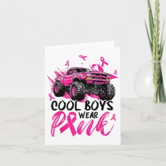 Monster Truck Cool Boys Dragen Nk Borstkanker Bewu Kaart (Voorkant)