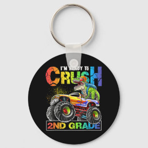 Monster Truck Crush 2nd Grade Dinosaur Boys Back Sleutelhanger