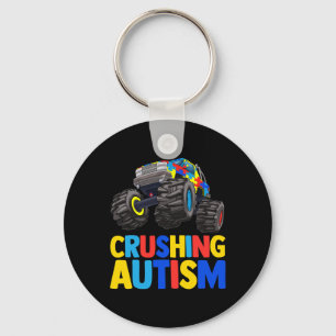 Monster Truck Crushing Austim Autism Awareness Sleutelhanger
