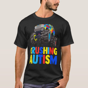 Monster Truck Crushing Austim Autism Awareness T-shirt
