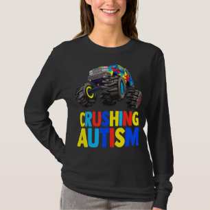 Monster Truck Crushing Austim Autism Awareness T-shirt