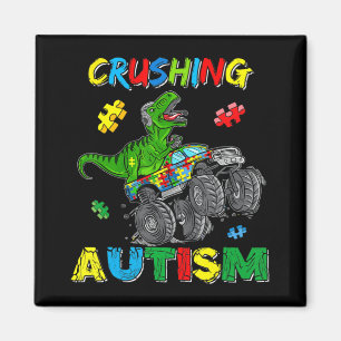Monster Truck Crushing Austim Autism Awareness TR Magneet
