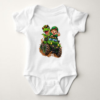 Monster Truck Dino Avontuur – Mooie Dinosaur Baby Romper