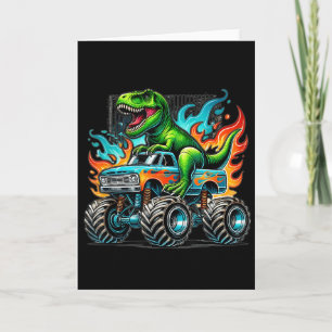 Monster Truck Dinosaur Verjaardagsfeestje Monster Kaart