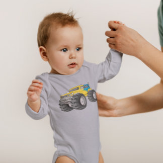 Monster Truck Geel Blauw  Romper