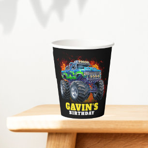 Monster Truck gepersonaliseerd verjaardagsfeestje Papieren Bekers