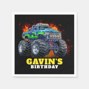 Monster Truck gepersonaliseerd verjaardagsfeestje Servet