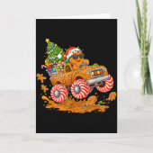Monster Truck Gingerbread Man Funny Christmas Baki Kaart (Voorkant)