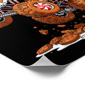 Monster Truck Gingerbread Man Funny Christmas Baki Poster (Hoek)