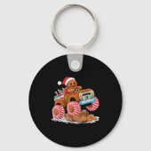 Monster Truck Gingerbread Man Funny Christmas Baki Sleutelhanger (Voorkant)