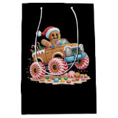 Monster Truck Gingerbread Man Kerst Bakken Medium Cadeauzakje (Voorkant)