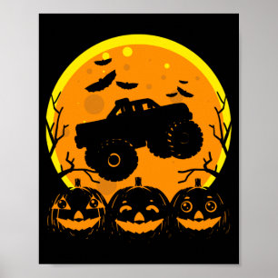 Monster Truck Halloween Vleermuis Pompoen Kostuum  Poster