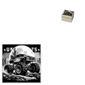 MONSTER TRUCK HOUT KUNST STEMPEL (Gestempeld)