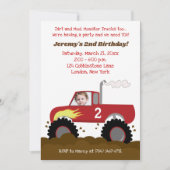 Monster Truck Invitation Anniversaire Rouge avec p (Devant)