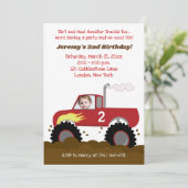 Monster Truck Invitation Anniversaire Rouge avec p (Debout devant)