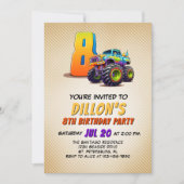 Monster Truck Invitation du 8e anniversaire (Devant)