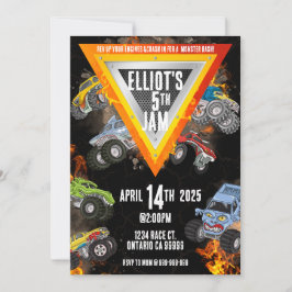 Monster Truck Invitation Kaart