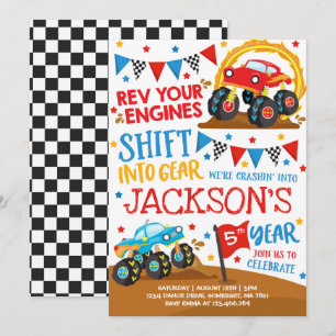 Monster Truck Invitation Monster Truck Birthday Kaart