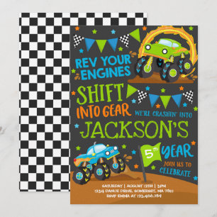 Monster Truck Invitation Monster Truck Birthday Kaart