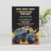 Monster Truck Invitations Anniversaire Orange BC (Debout devant)