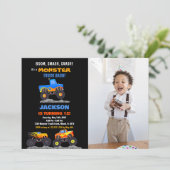 Monster Truck Invitations Anniversaire Photo noire (Debout devant)