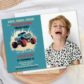 Monster Truck Invitations d'anniversaire Green w P