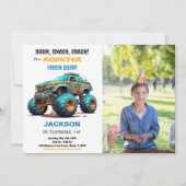 Monster Truck Invitations d'anniversaire Photo ver (Devant)