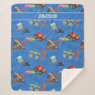Monster Truck Jam Waterverf Cars Kinder Sherpa Deken