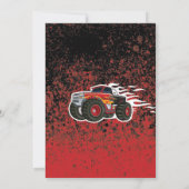 Monster Truck Jongen Rood Uitnodiging (Achterkant)