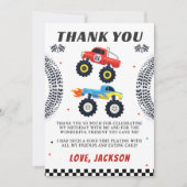 Monster Truck Jongen Verjaardag Dank Je Kaart (Voorkant)
