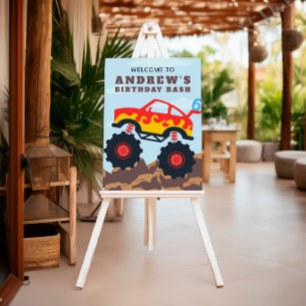 Monster Truck Jongens Verjaardagsfeest Welkomstbor Poster