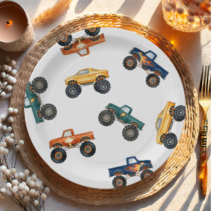 Monster Truck Jongens Verjaardagsfeestje Papieren Bordje