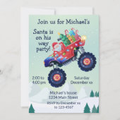Monster Truck Kerstfeest Uitnodiging (Voorkant)