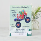 Monster Truck Kerstfeest Uitnodiging (Staand voorkant)