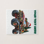 Monster Truck Kerstmis – Bewerkbare Puzzel (Horizontaal)
